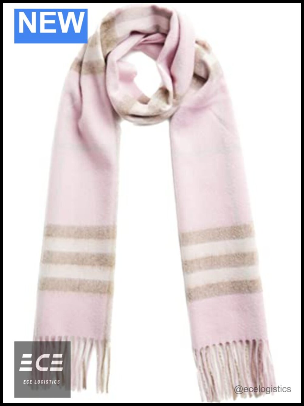 Wool Cashmere Plaid Winter Scarf Soft Cozy Warm Wrap Gift
